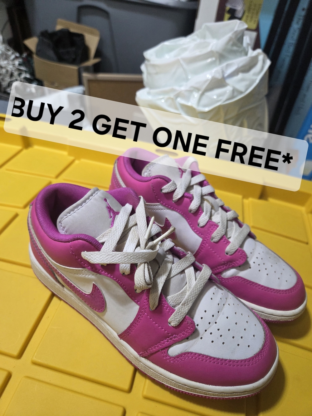 Nike Air Jordan 1 Vibrant Pink Low Top Sneakers Size 6w/4.5y